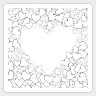 White Hearts Sticker